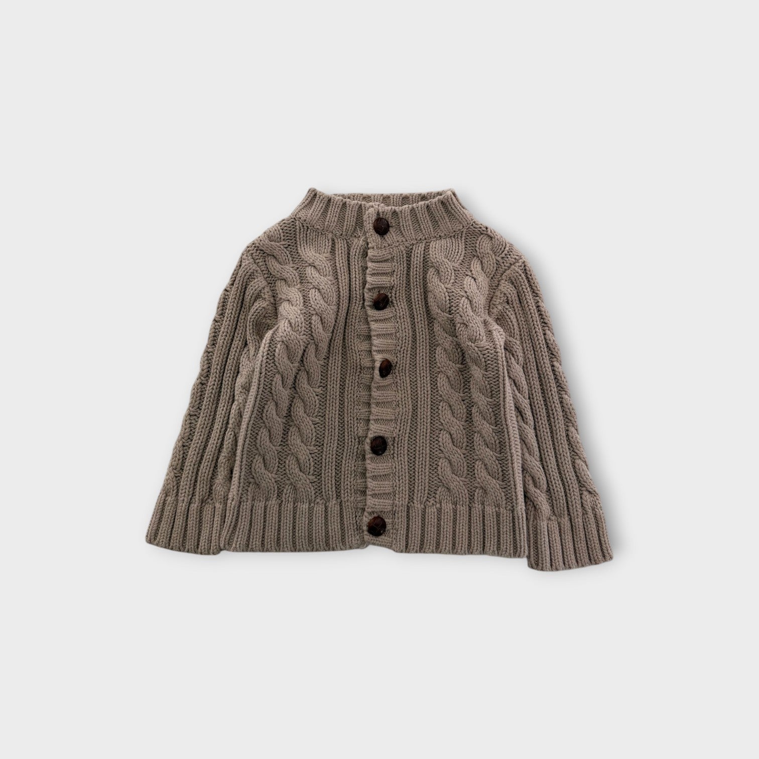 Bou'chou Taupe Knit Cardigan, Size 1