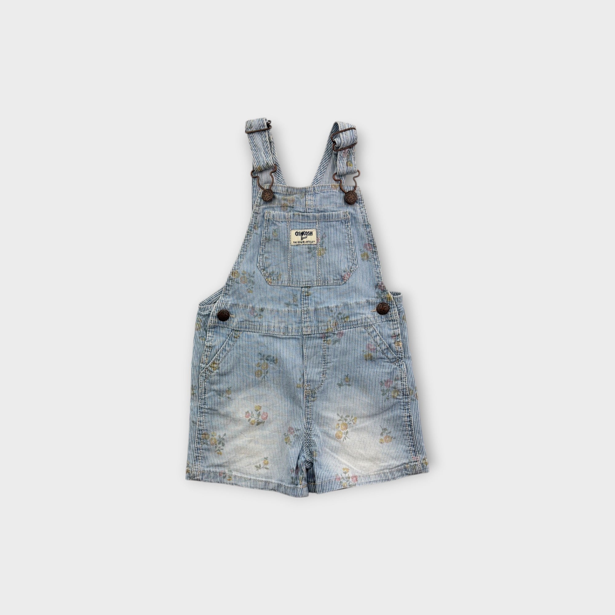 Oshkosh B'Gosh Floral Stripe Overalls, Size 3