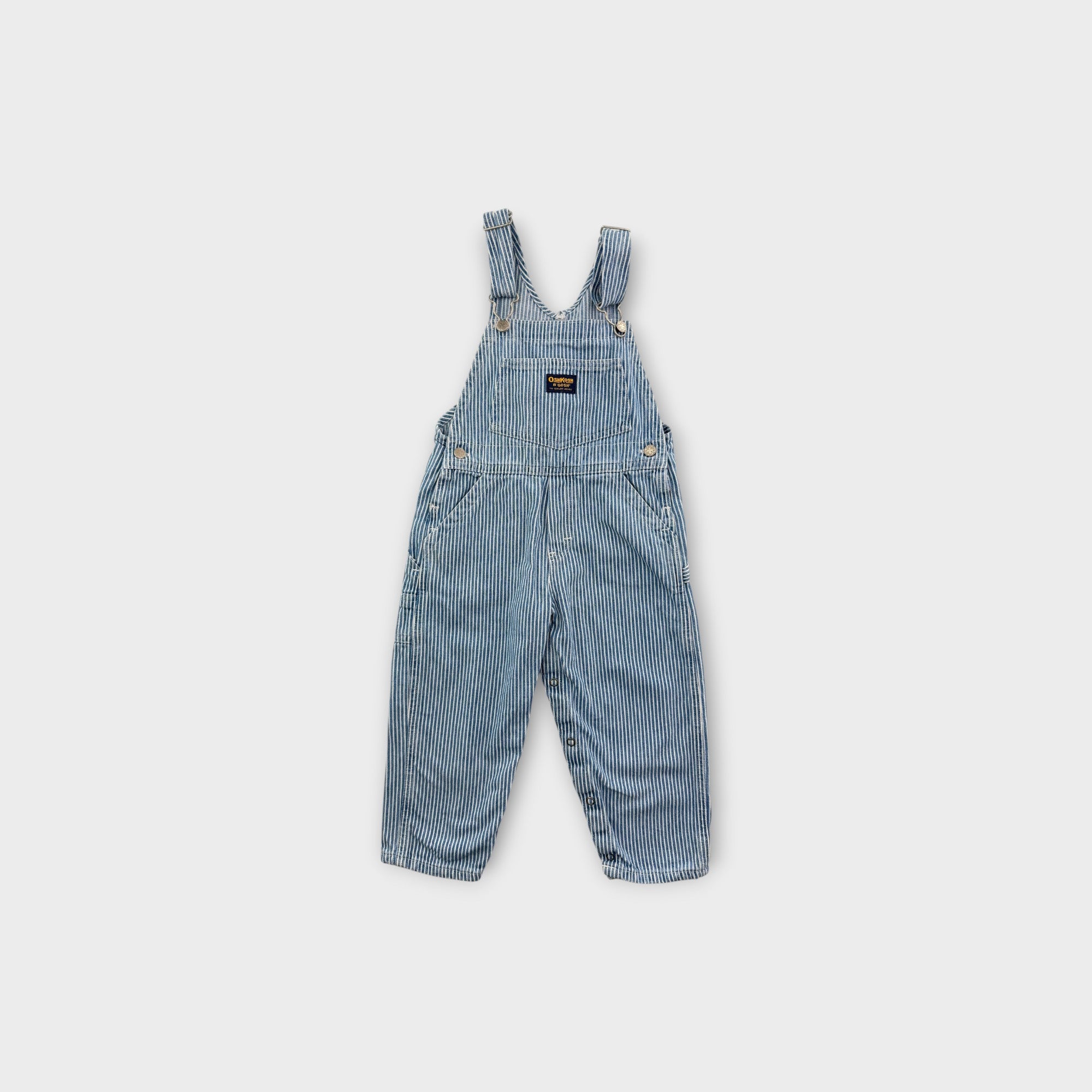 Vintage Oshkosh B'Gosh Hickory Stripe Overalls, Size 3