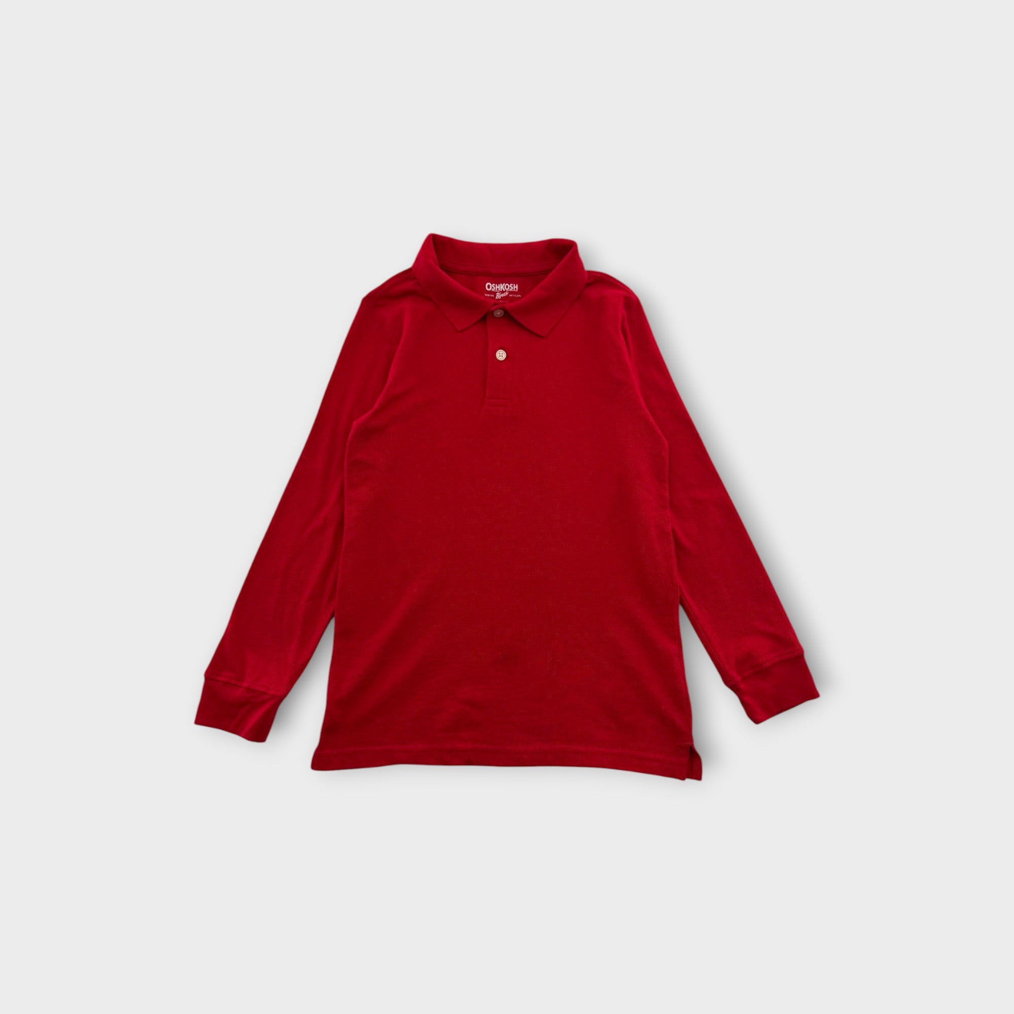 OshKosh Red Long Sleeve Polo Shirt, Size 7