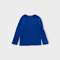 RL Blue Waffle Long Sleeve T-Shirt, Size 4