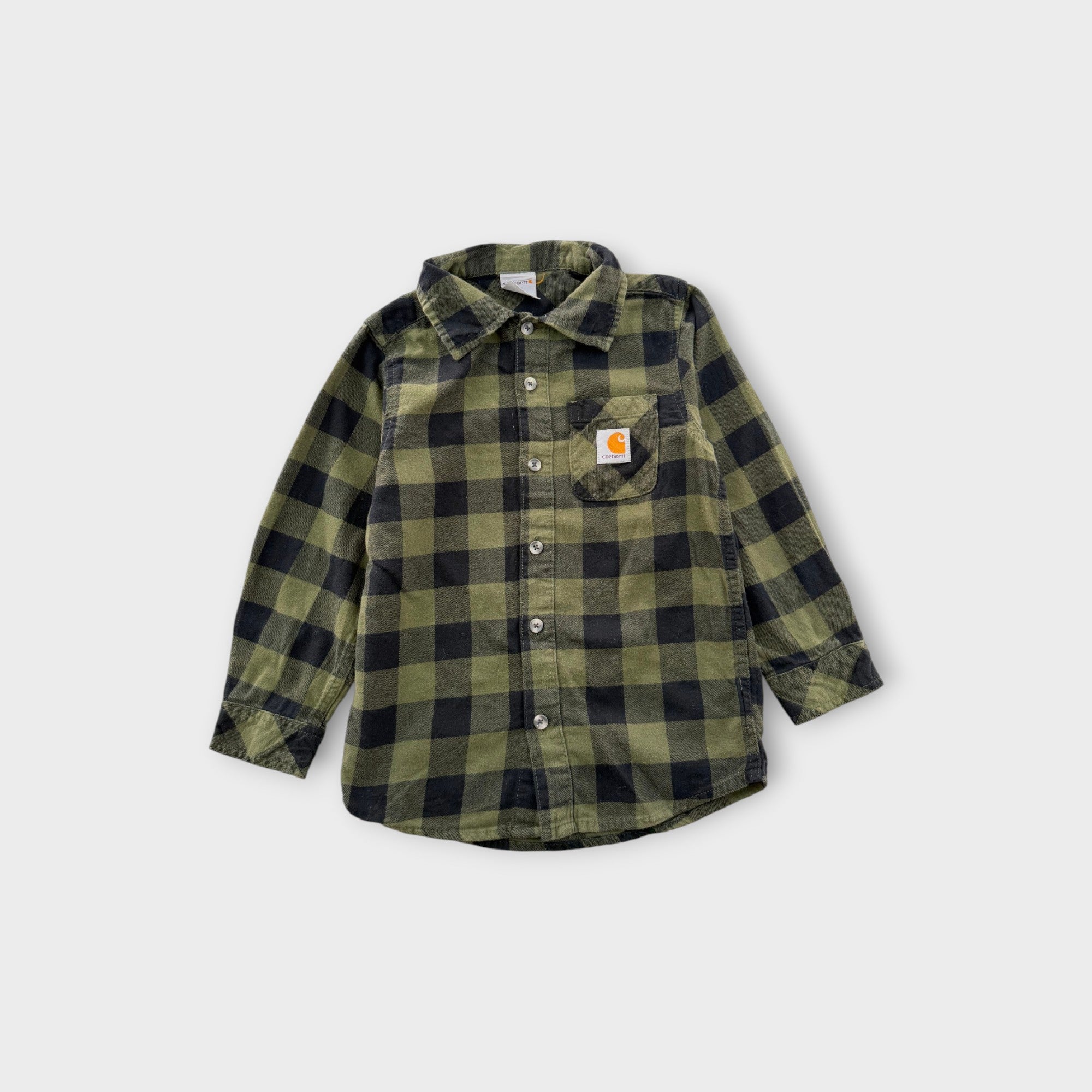 Carhartt Green Check Flannel Shirt, Size 7