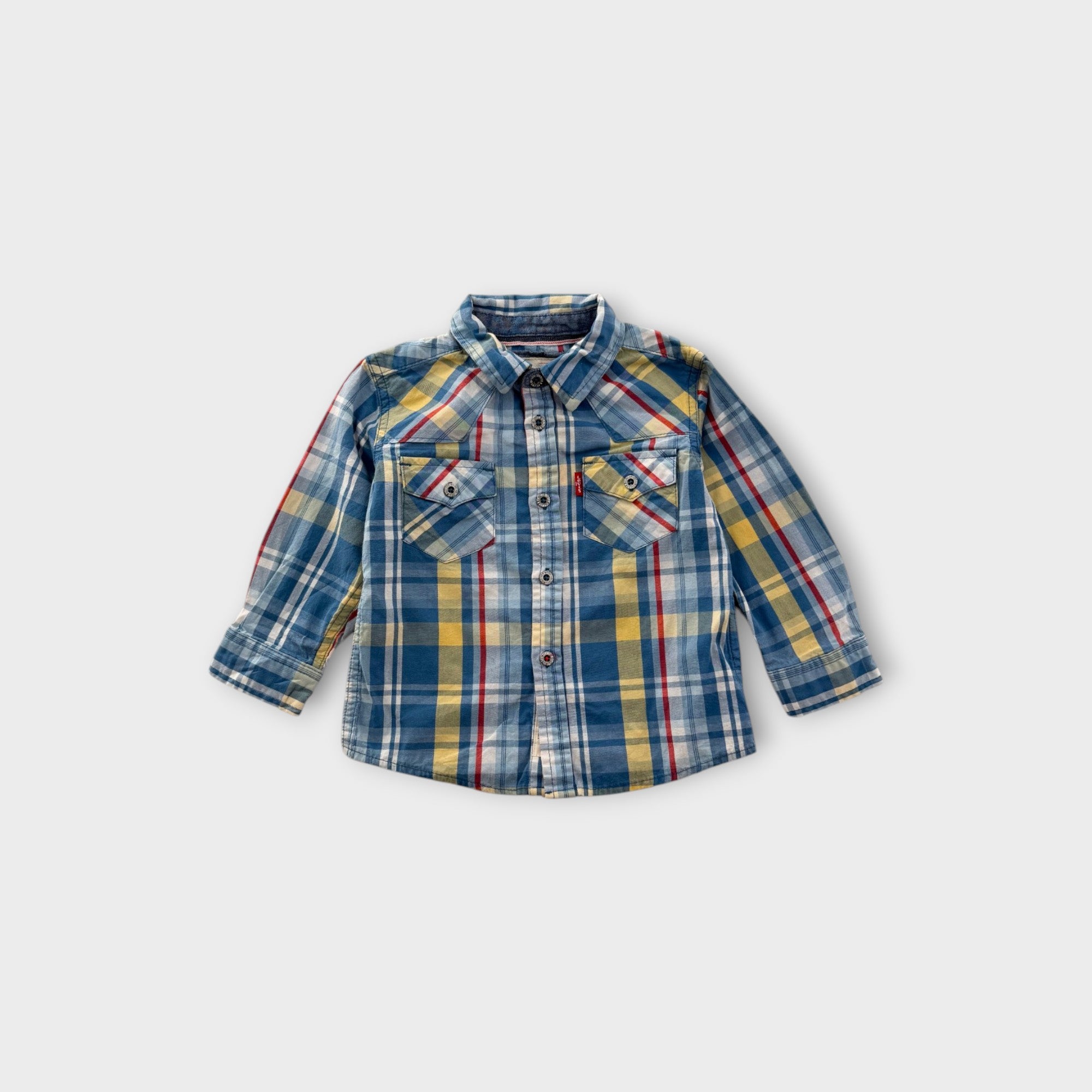 Levi's Blue Plaid Shirt, Size 0