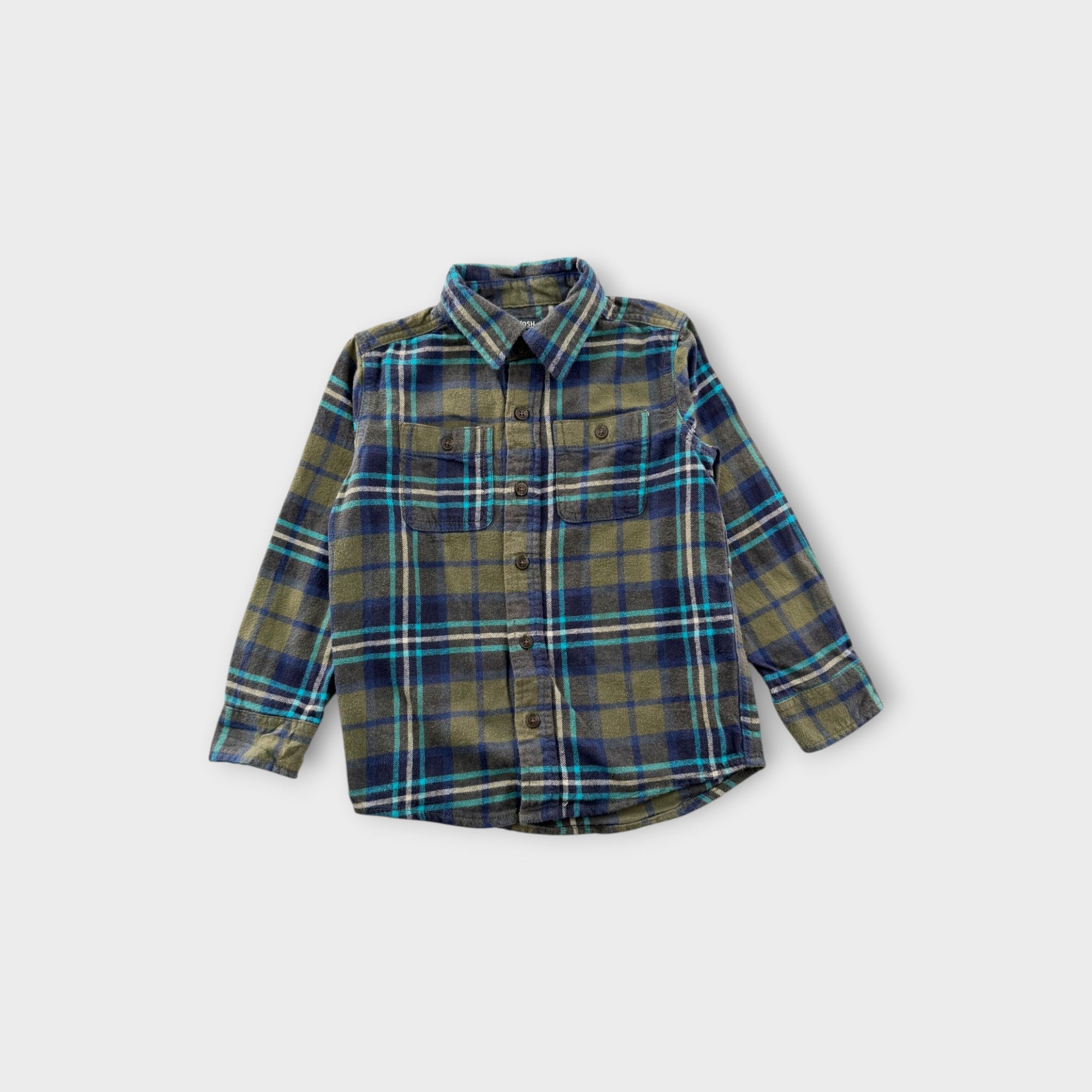 Oshkosh B'Gosh Plaid Flannel Shirt, Size 5