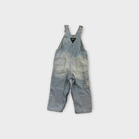 Retro Y2K Hickory Stripe Carpenter Overalls, 18M