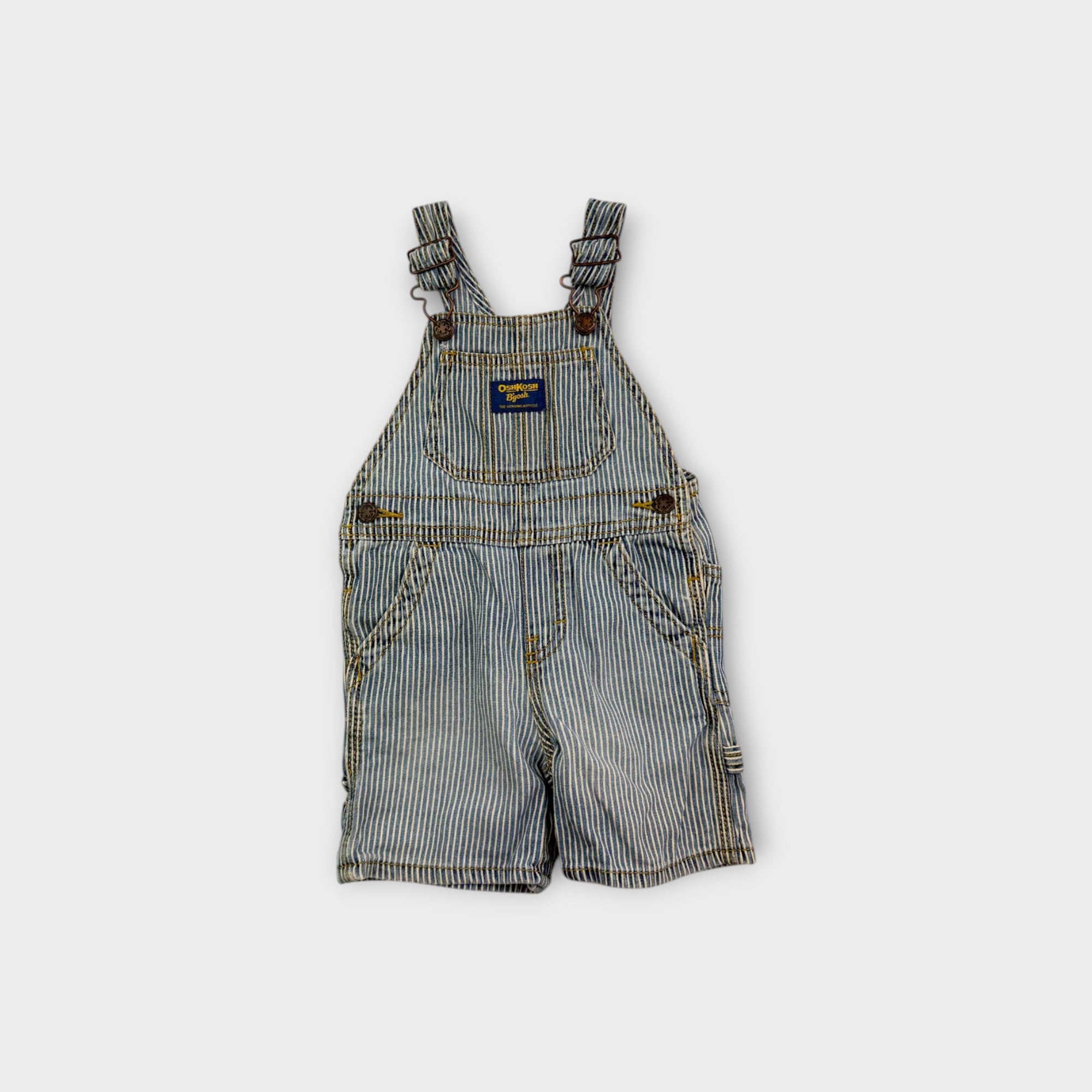 Retro Oshkosh B'Gosh Hickory Stripe Overalls, Size 0