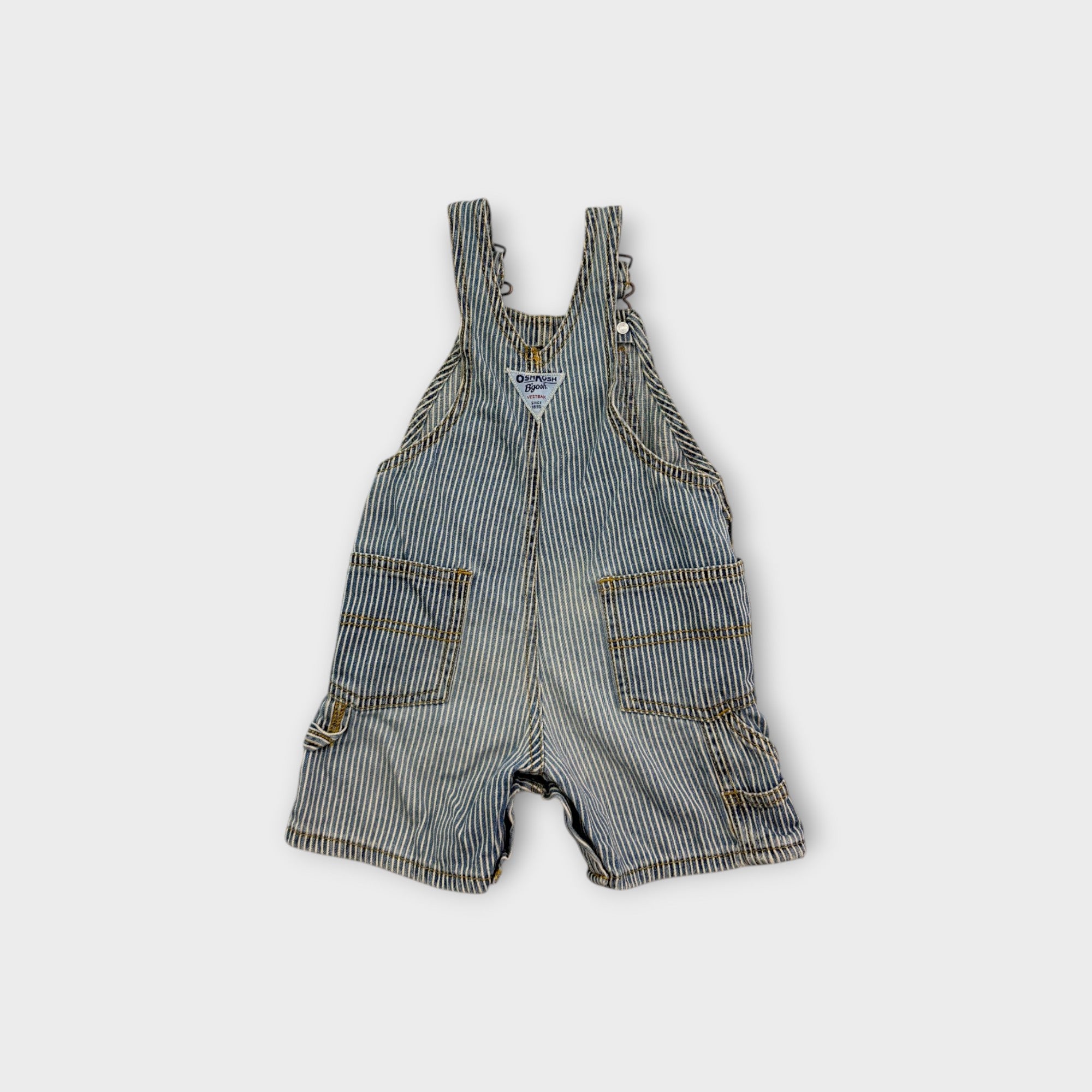 Retro Oshkosh B'Gosh Hickory Stripe Overalls, Size 0