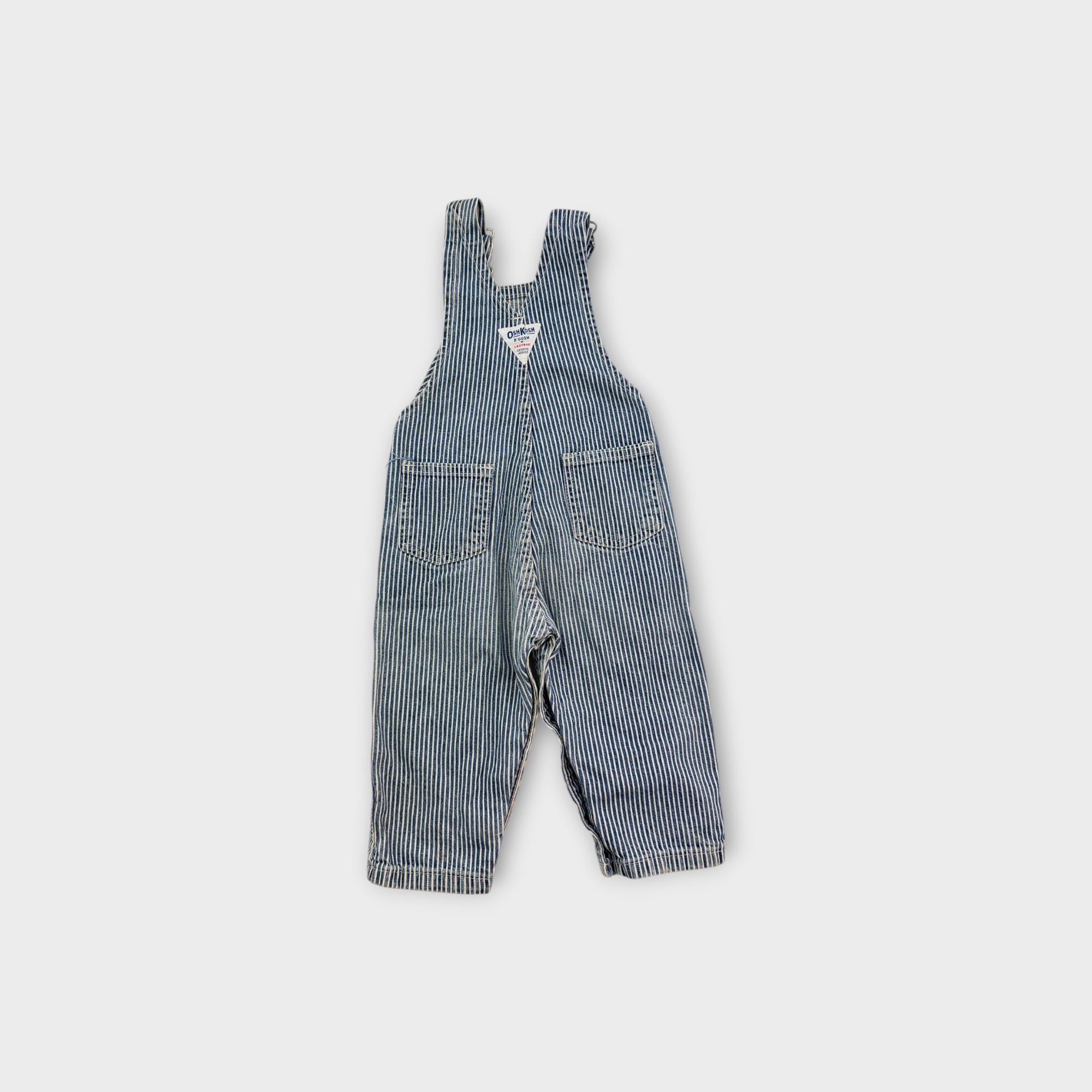 Vintage Oshkosh B'Gosh Hickory Overalls, Size 2