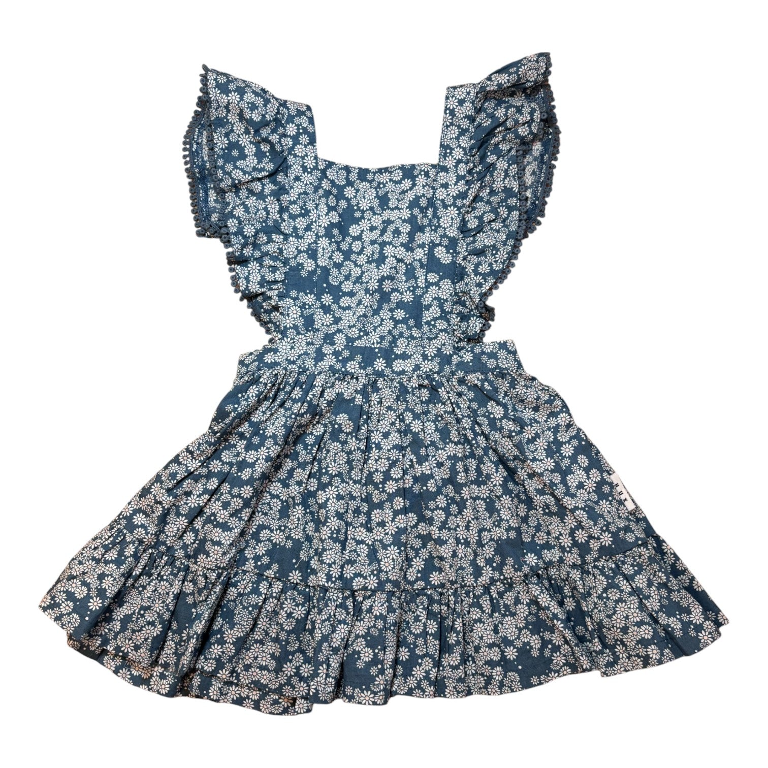 Hux Blue Daisy Pinafore Dress, Size 2