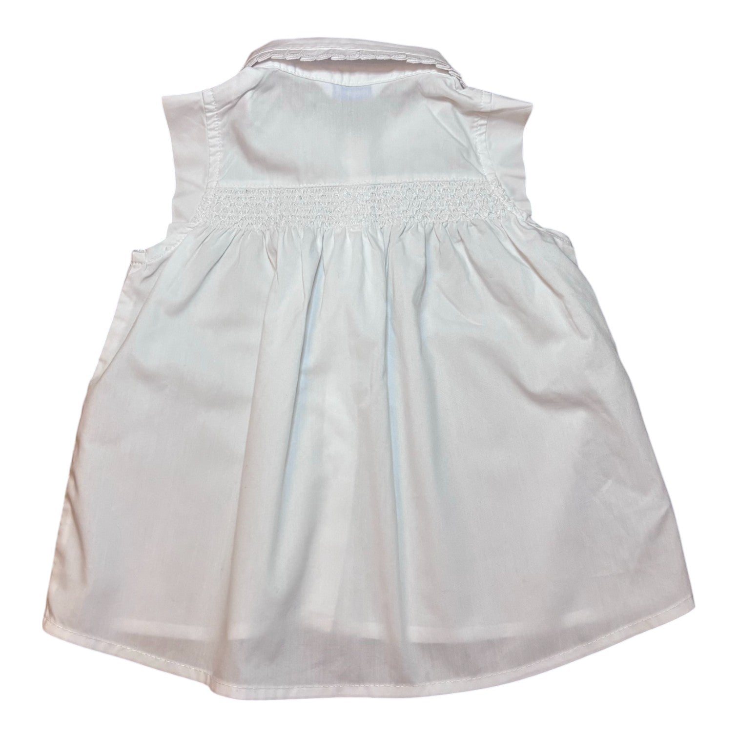 Mayoral White Smocked Sleeveless Shirt, Size 2