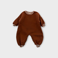 Cinnamon Baby Brown Sweatsuit Romper, Size 0