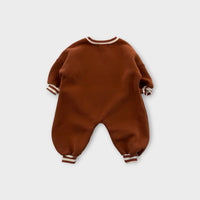 Cinnamon Baby Brown Sweatsuit Romper, Size 0