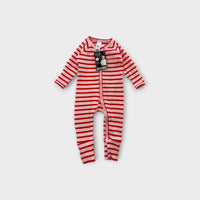 Bonds Pink & Red Striped Wondersuit, Size 00