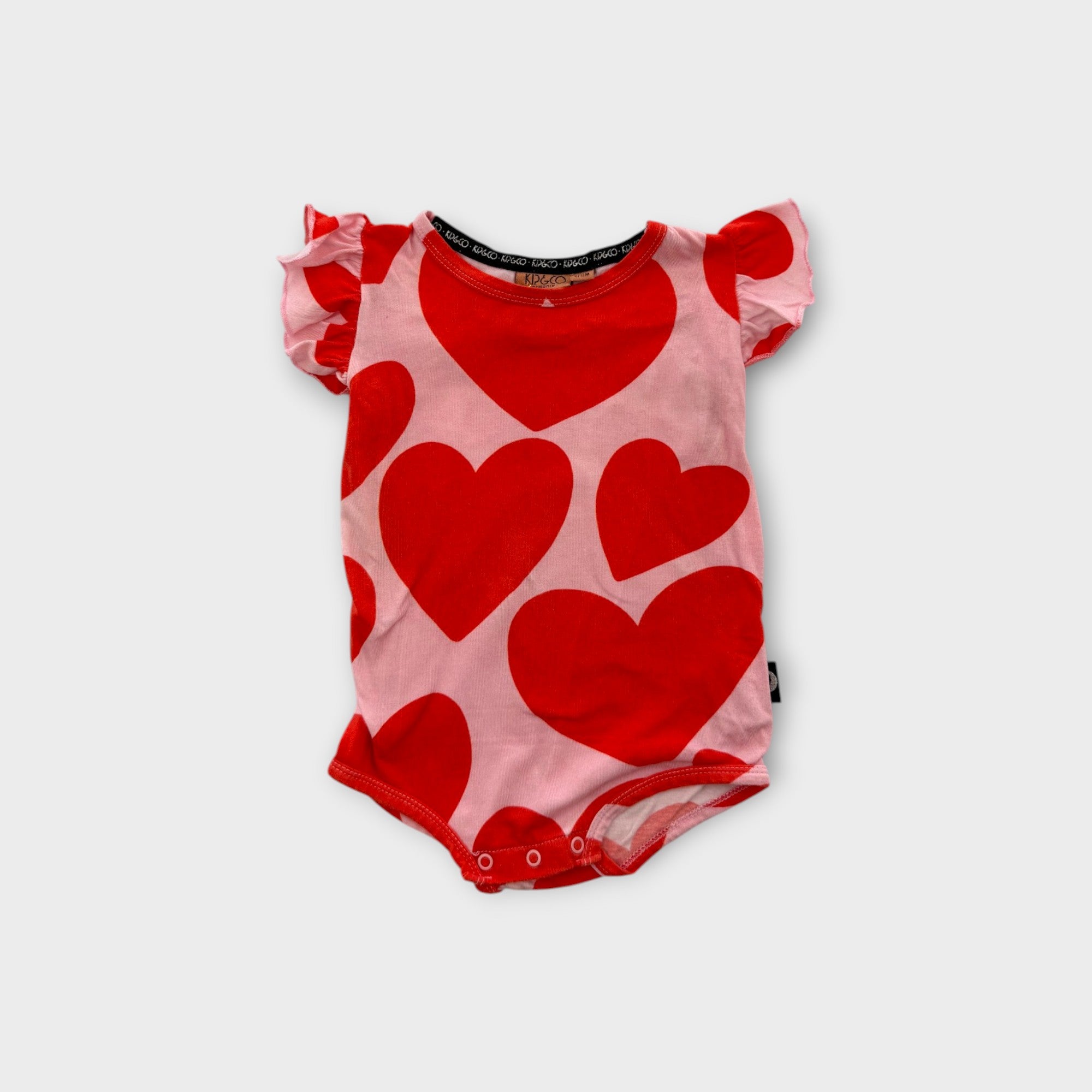 Kip & Co Heart Print Bodysuit, Size 0