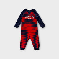 RL Polo Stripe Onesie, Size 0