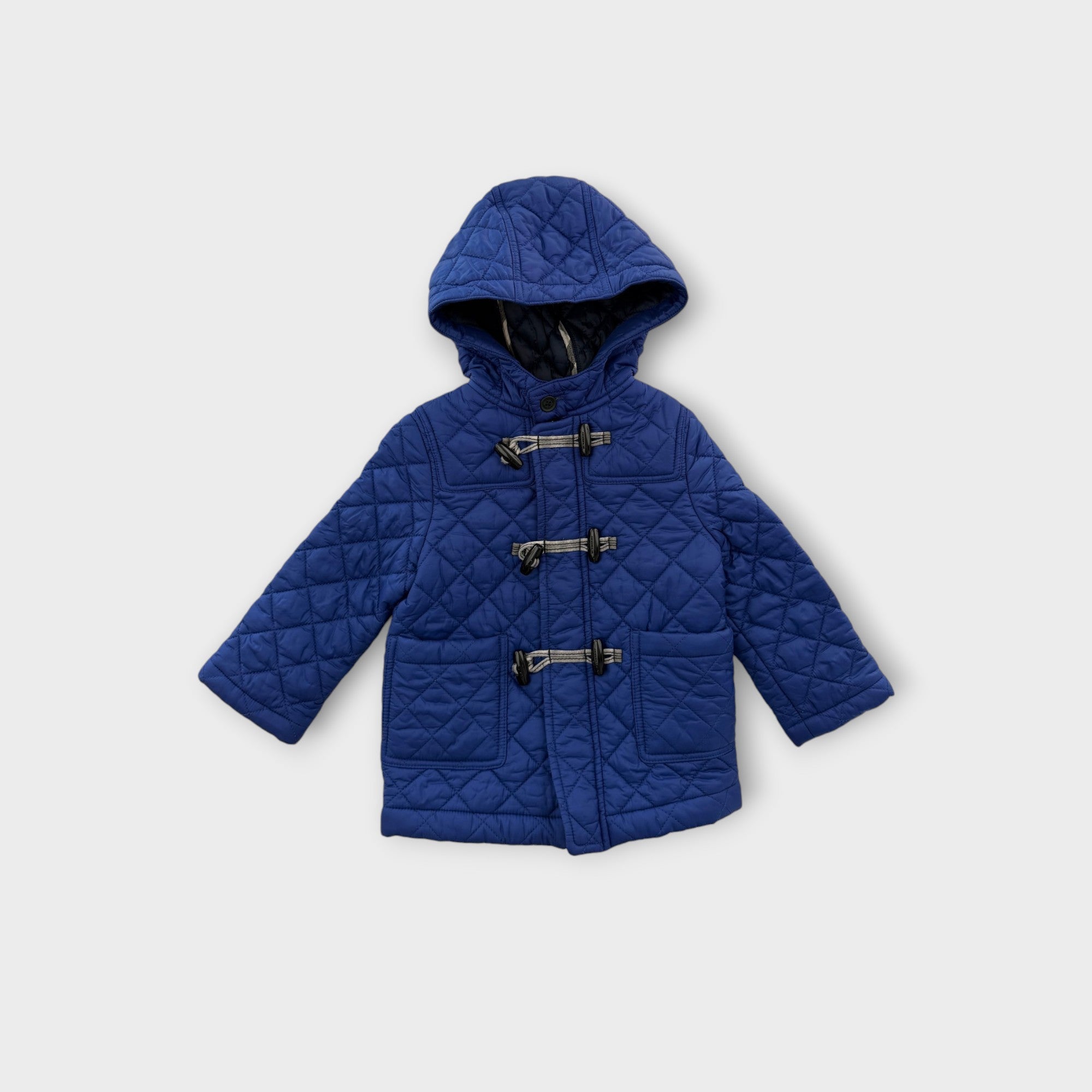 Burberry Blue Quiulted Duffel Coat, Size 1
