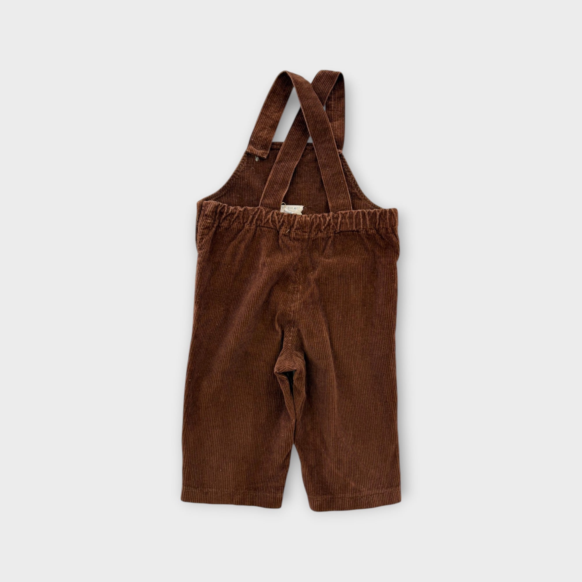 Vintage Brown Corduroy Overalls, Size 0