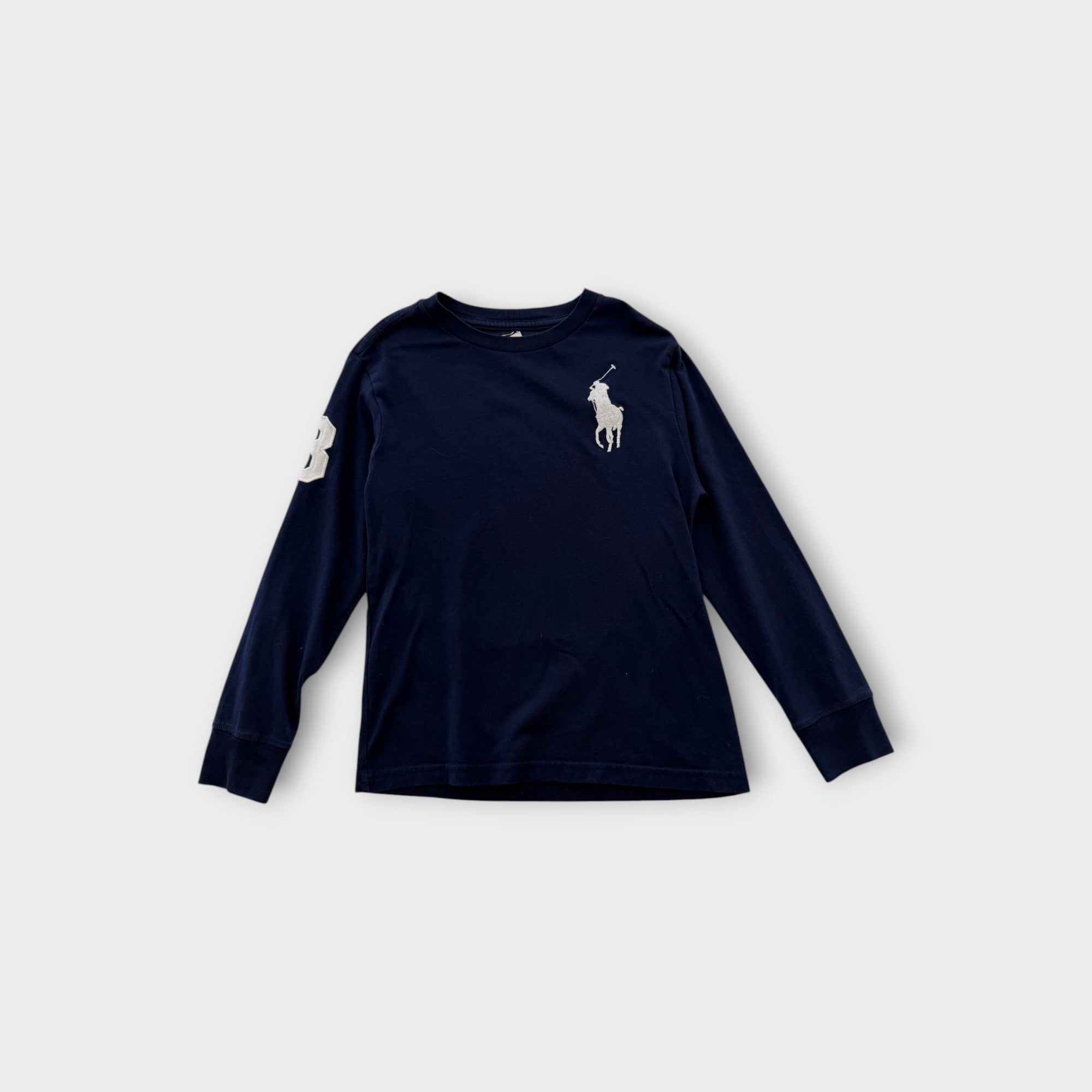 RL Navy Long Sleeve T-Shirt, Size 8