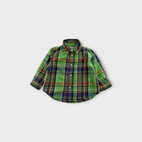 RL Green Plaid Shirt, Size 0