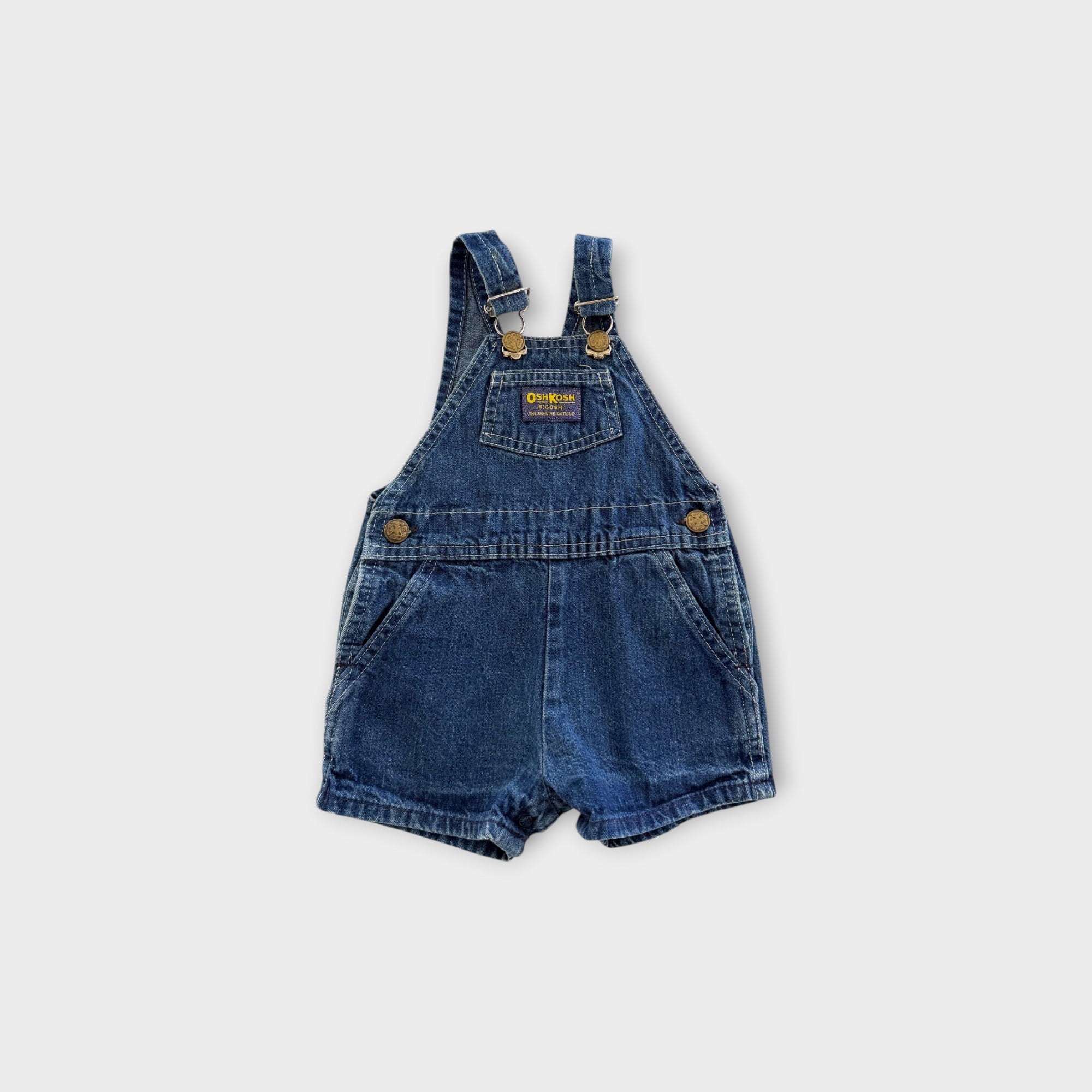 Vintage OshKosh B'Gosh Denim Shortalls, Size 0