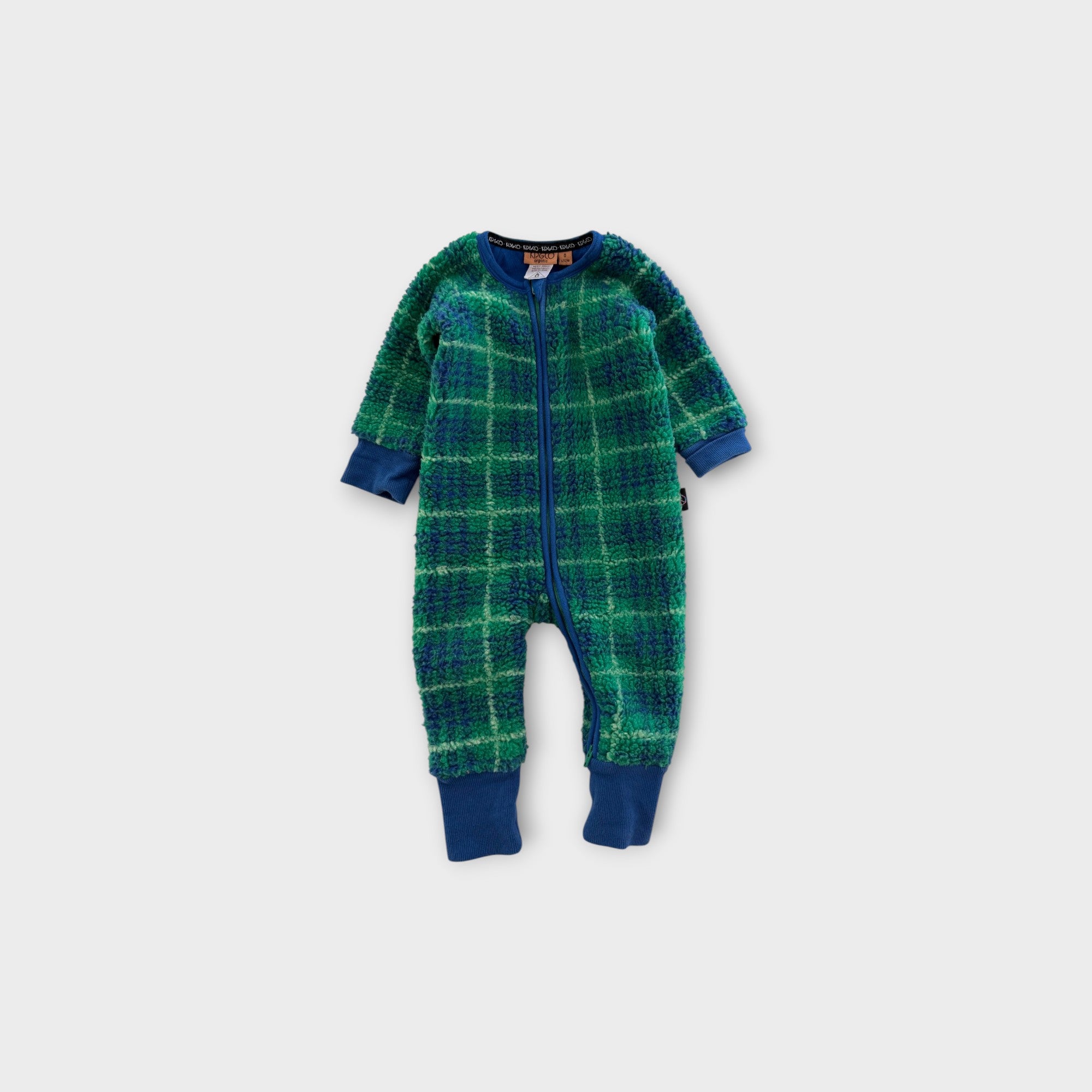 Kip & Co Fleece Plaid Onesie, Size 0