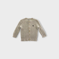 RL White Cable Knit Cardigan, Size 0