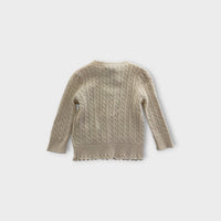 RL White Cable Knit Cardigan, Size 0