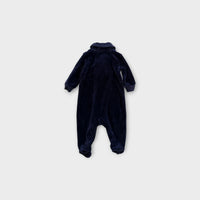 RL Velour Shawl Collar Onesie, Size 000
