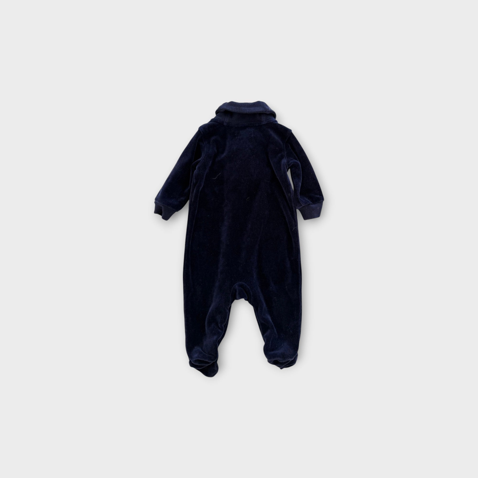 RL Velour Shawl Collar Onesie, Size 000