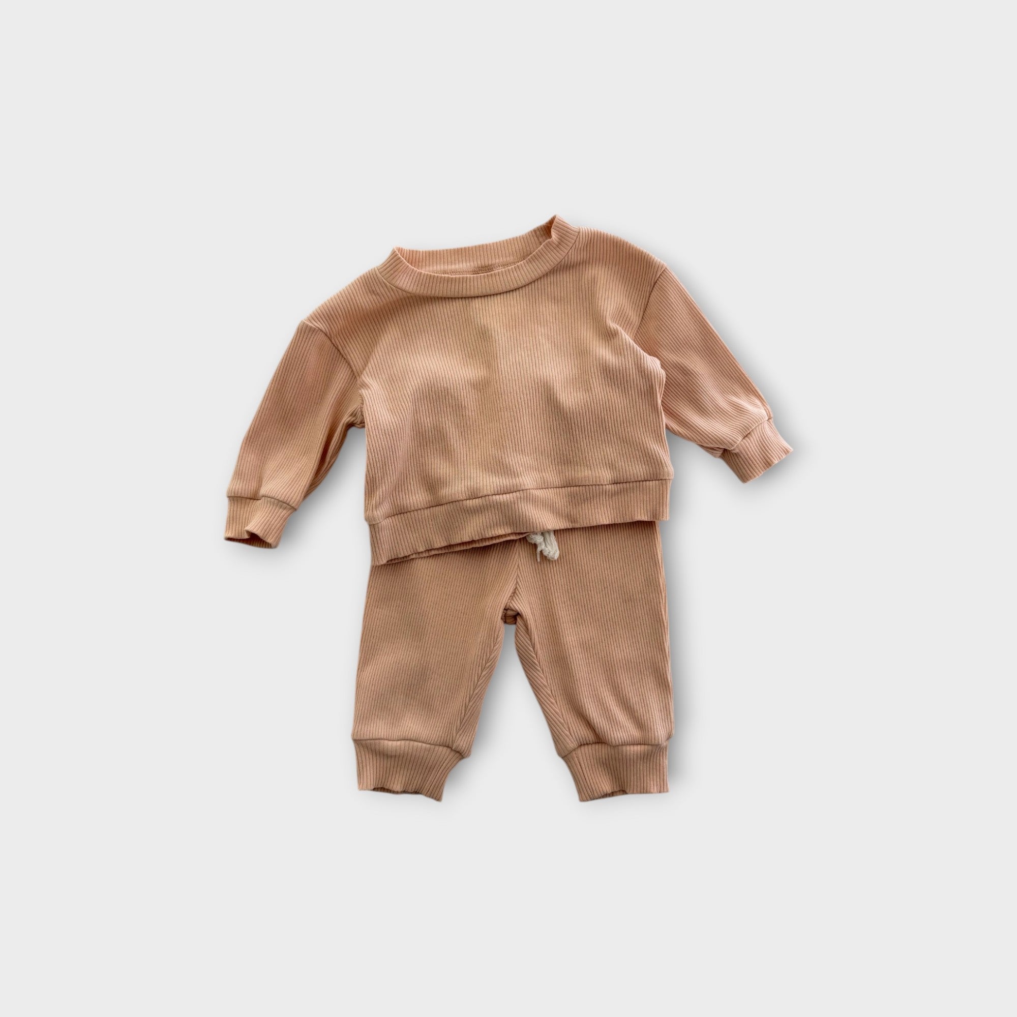 Mini Zali Pink Ribbed Set, Size 00