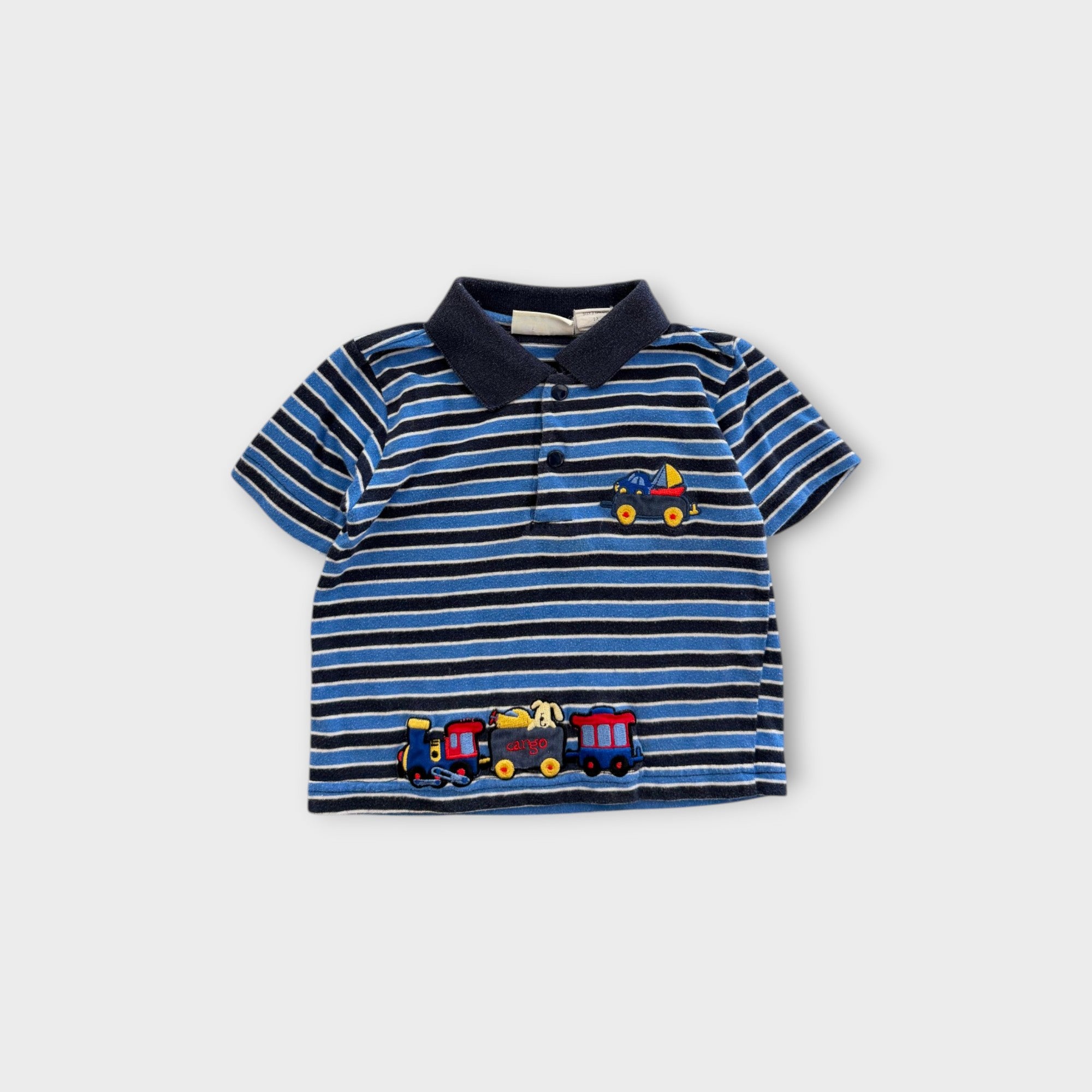 Vintage Striped Polo Short, Size 0
