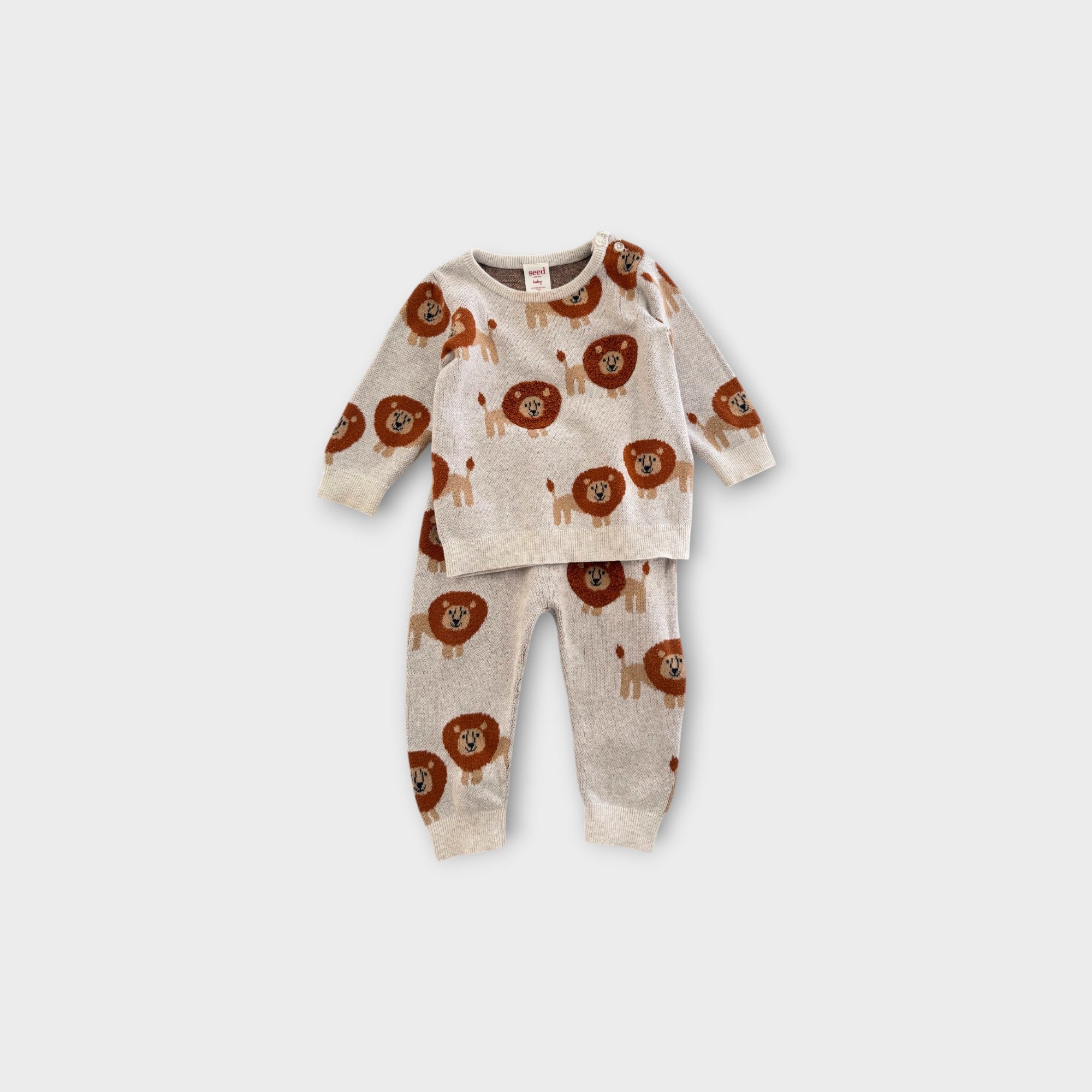 Seed Heritage Lion Knit Set, Size 0