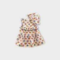 Seed Heritage Flower Dress w Hat, Size 1