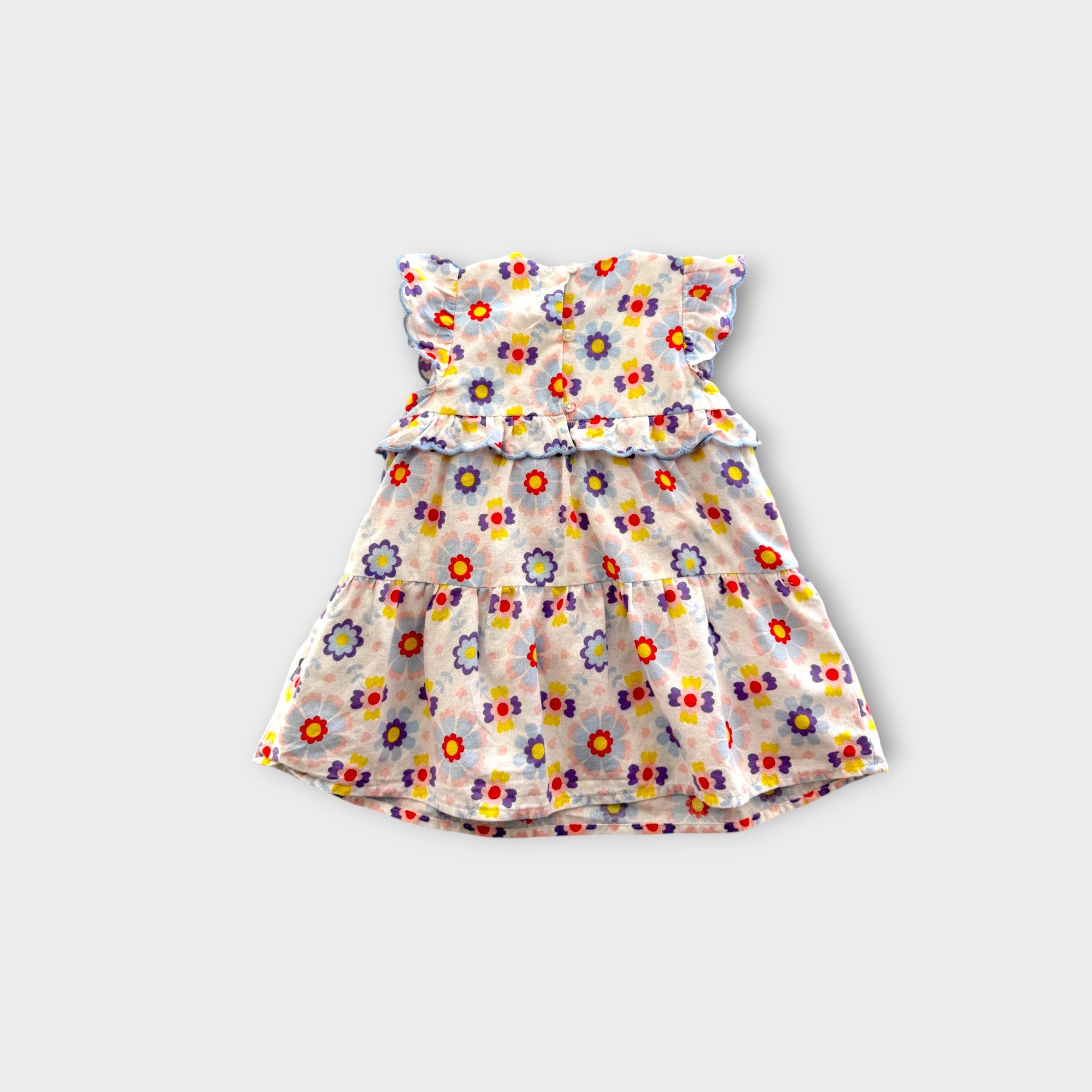 Seed Heritage Flower Dress w Hat, Size 1
