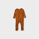 Jamie Kay Brown Ribbed Onesie, Size 1