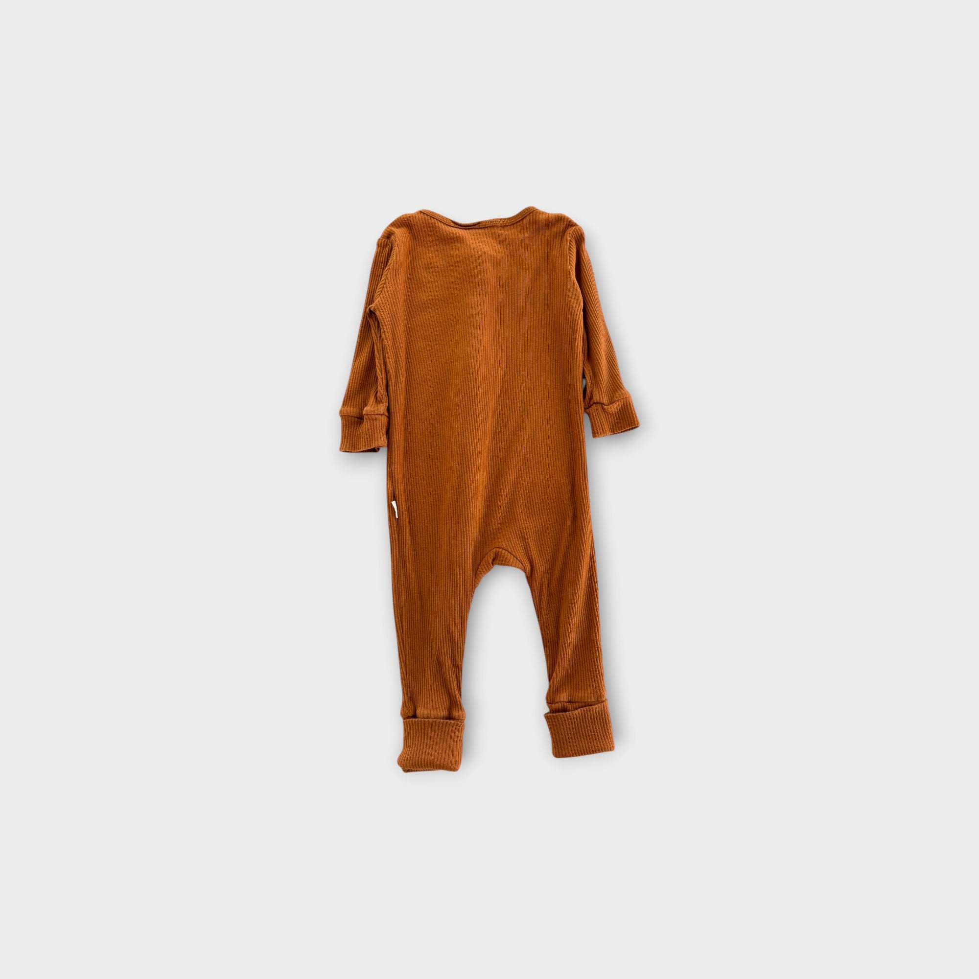 Jamie Kay Brown Ribbed Onesie, Size 1
