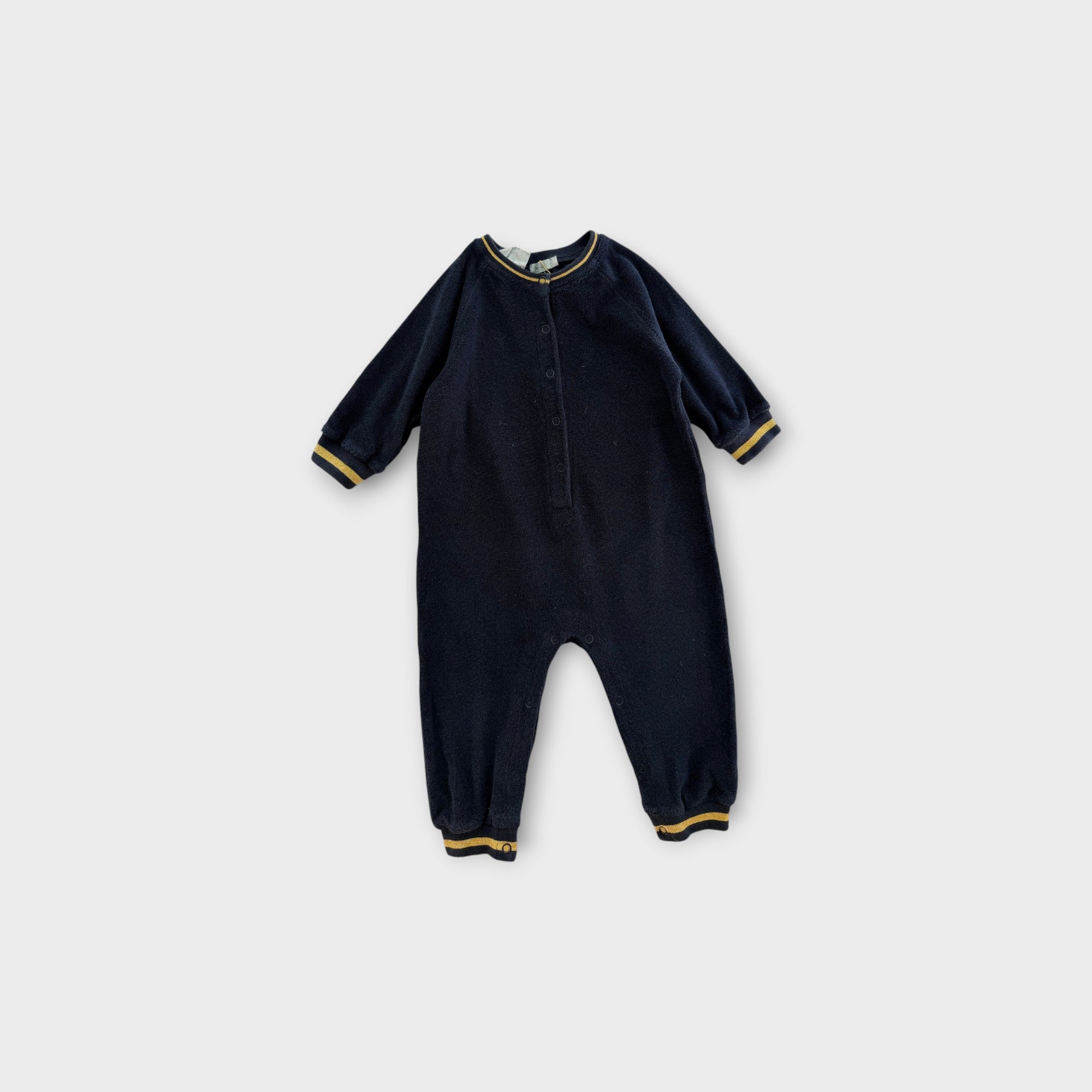 Goldie & Ace Navy Terry Onesie, Size 1