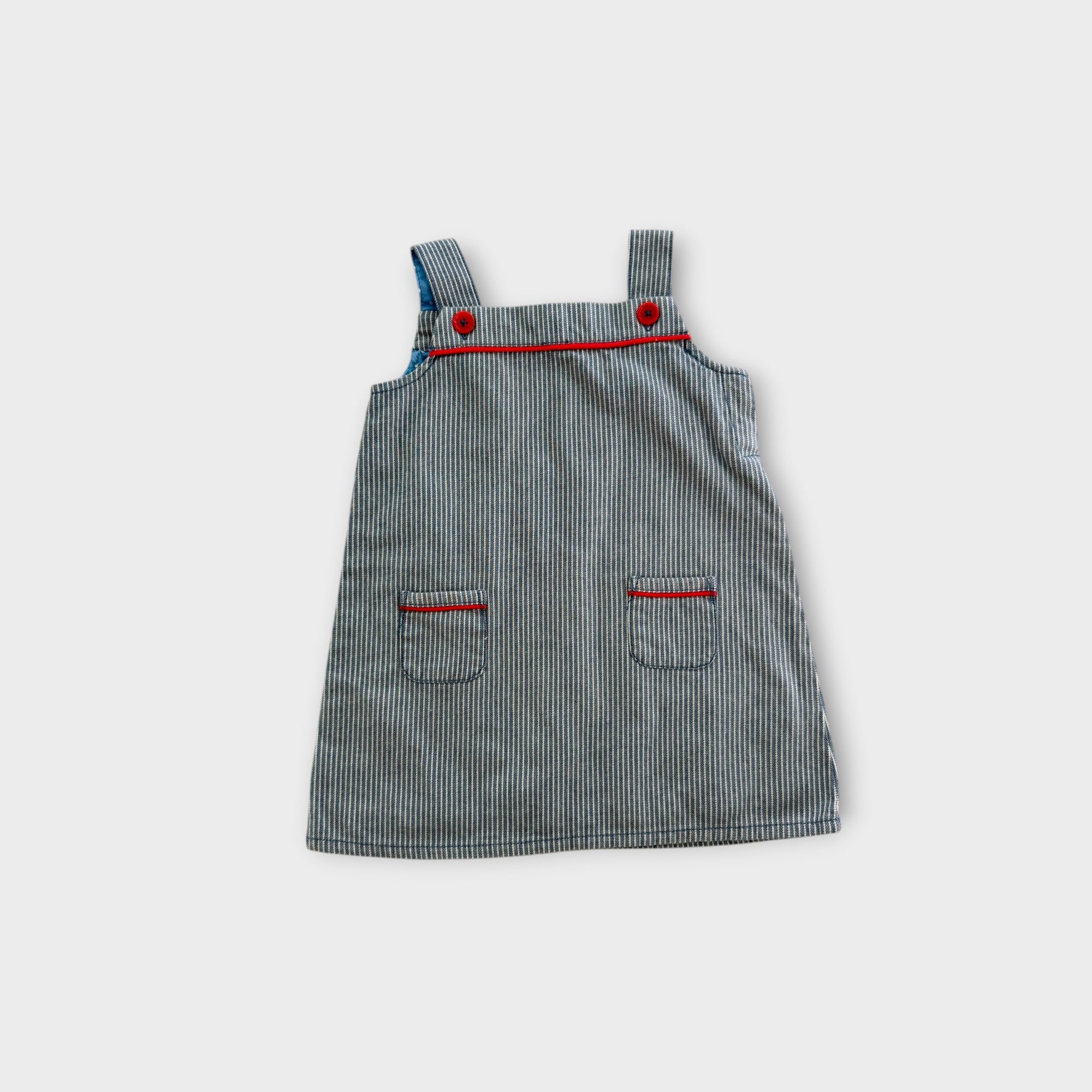 Baby Boden Striped Pinafore Dress, Size 0