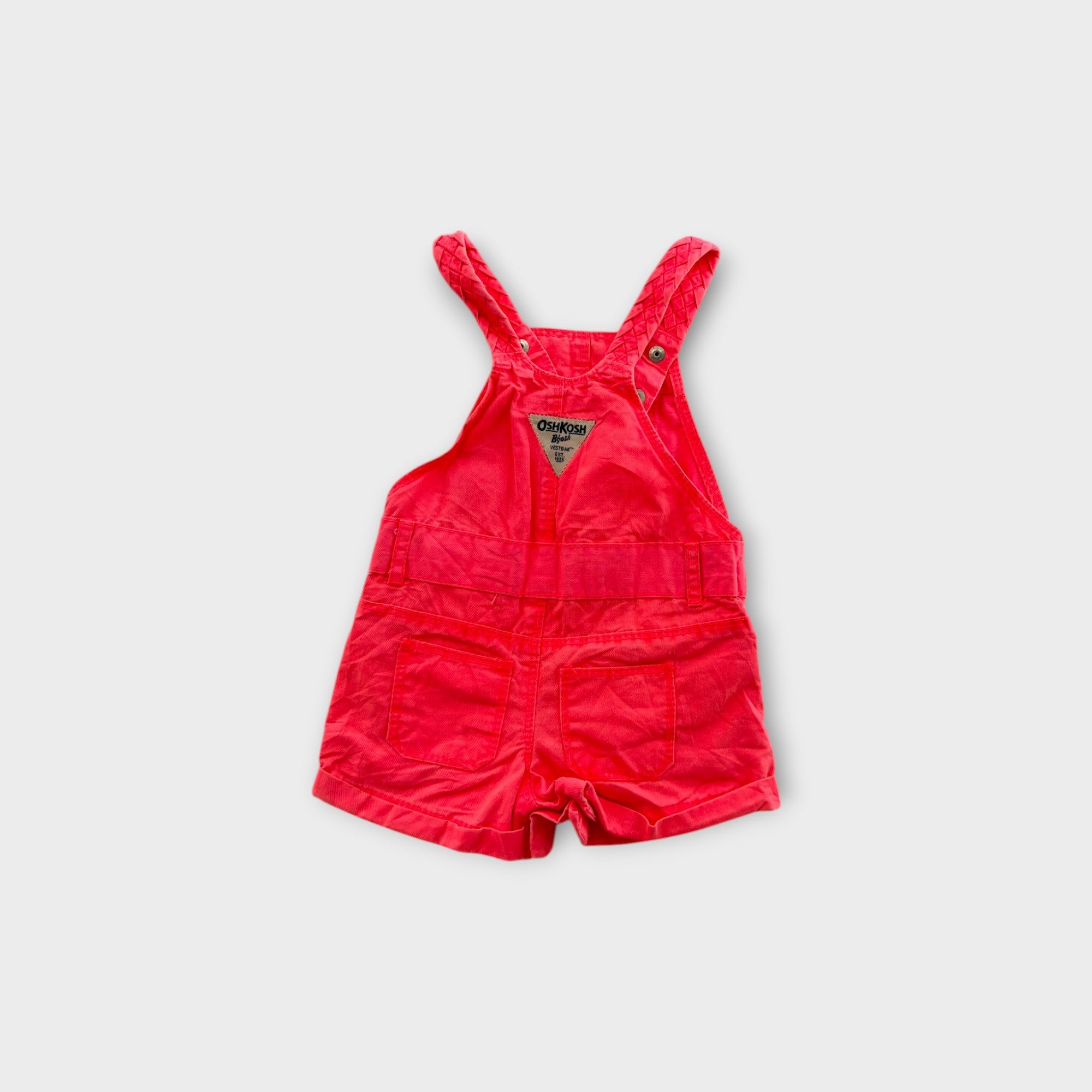 OshKosh B'Gosh Neon Pink Shortalls, Size 00