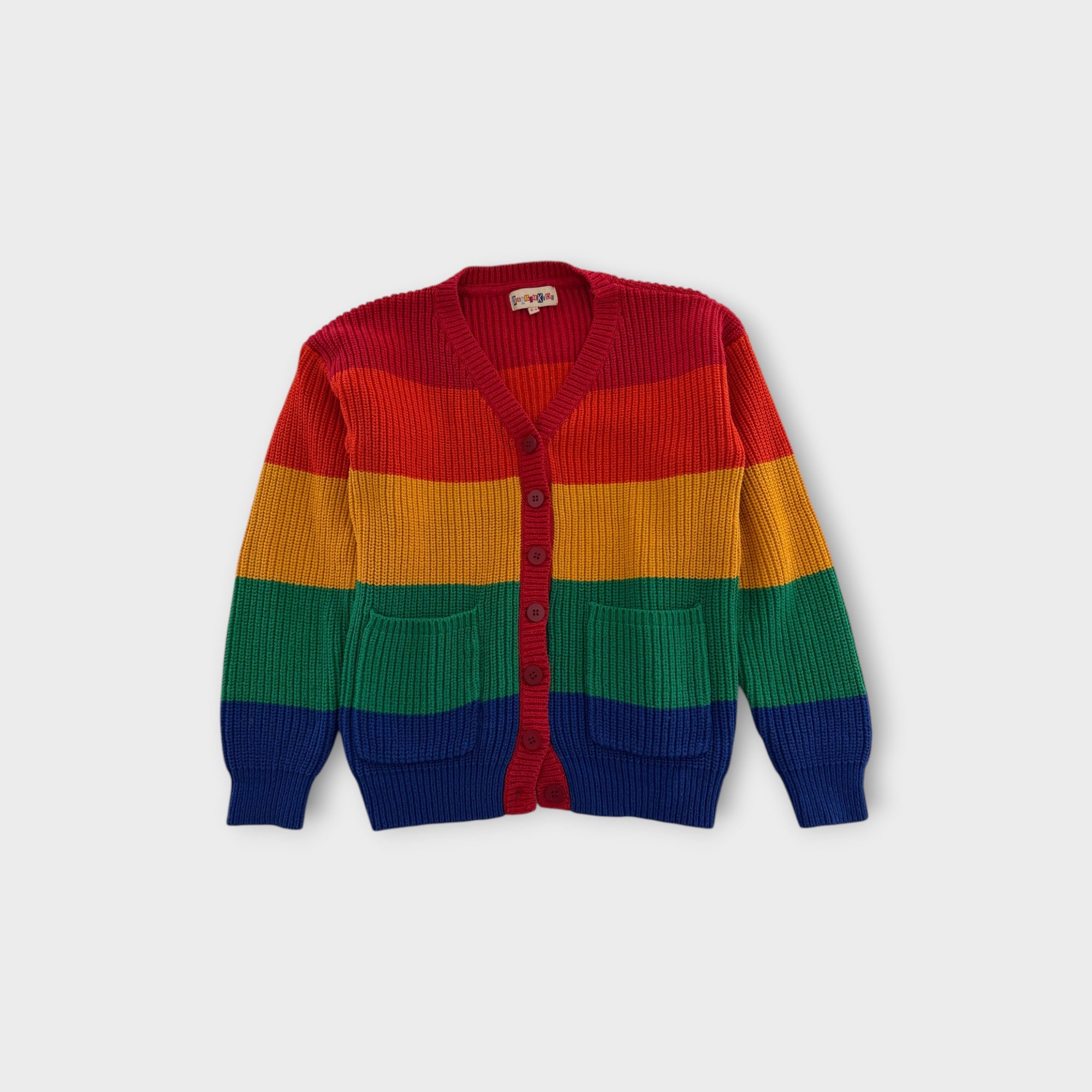 DangerKids Rainbow Stripe Cardigan, Size 8-9