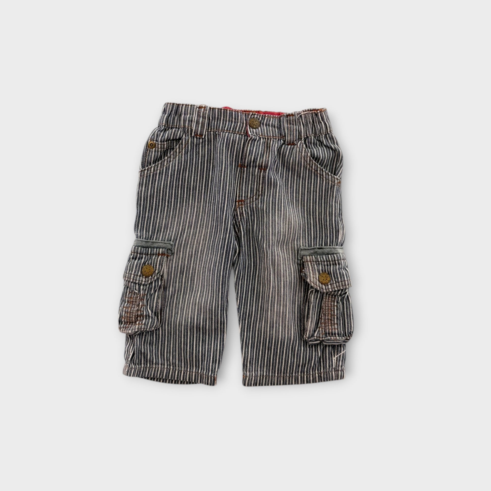 Vintage OshKosh B'Gosh Striped Cargo Jeans, Size 00