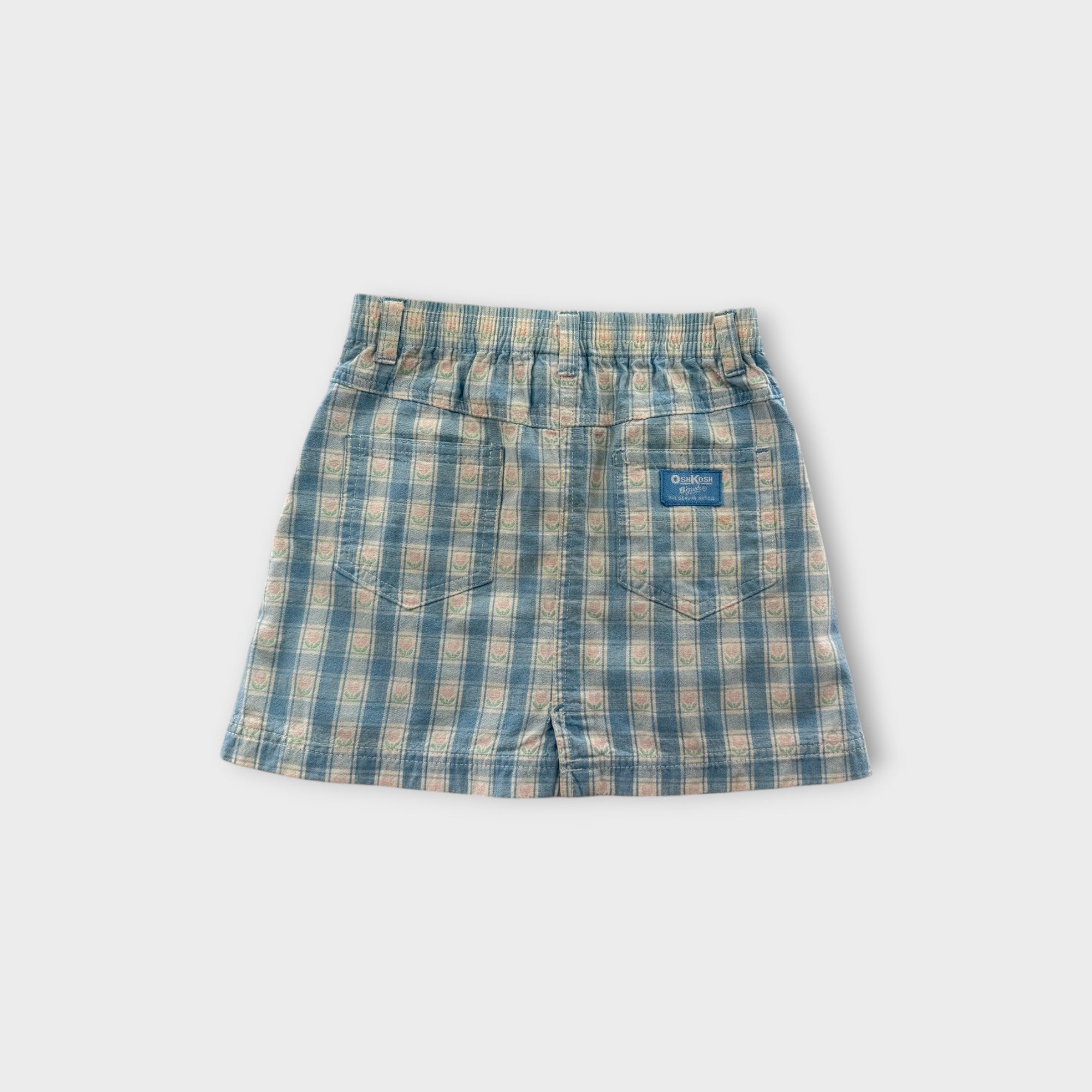 Vintage OshKosh B'Gosh Tulips Gingham Skirt, Size 6