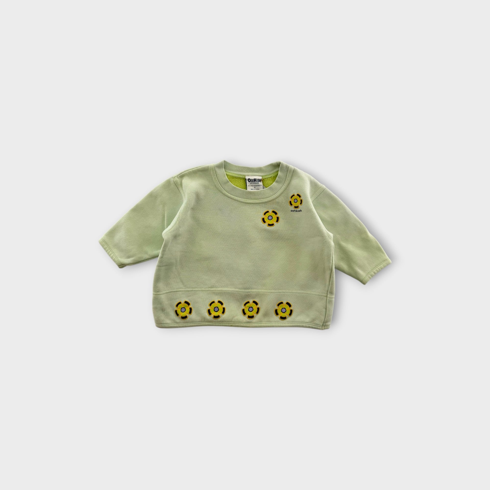Vintage OshKosh B'Gosh Flower Print Pullover, Size 1