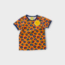 Coddi & Womple Orange Leopard Print Ringer T-Shirt, Size 7