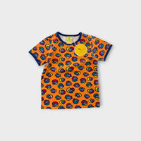 Coddi & Womple Orange Leopard Print Ringer T-Shirt, Size 7