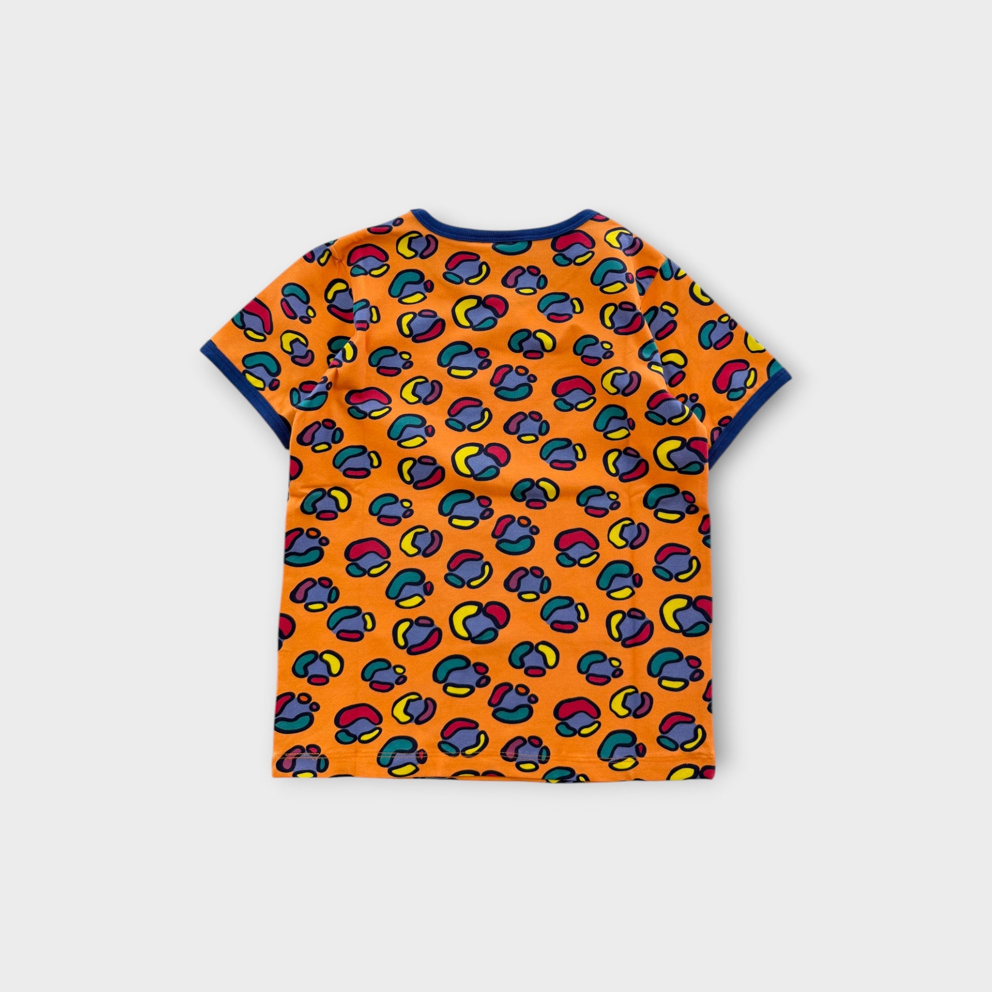 Coddi & Womple Orange Leopard Print Ringer T-Shirt, Size 7