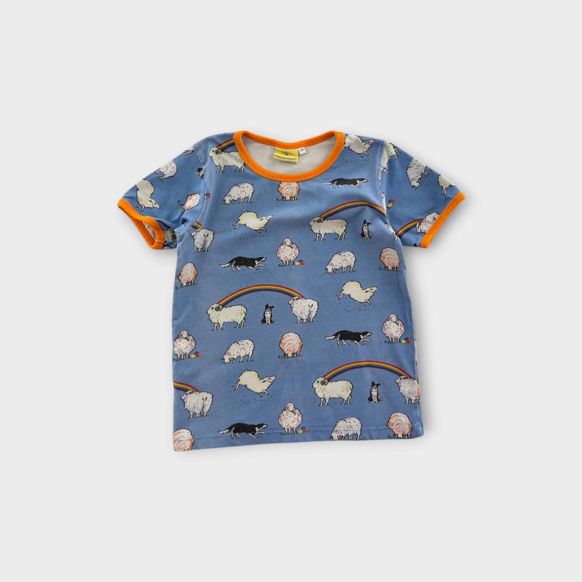 Coddi & Womple Sheep & Sheepdogs Ringer T-Shirt, Size 7