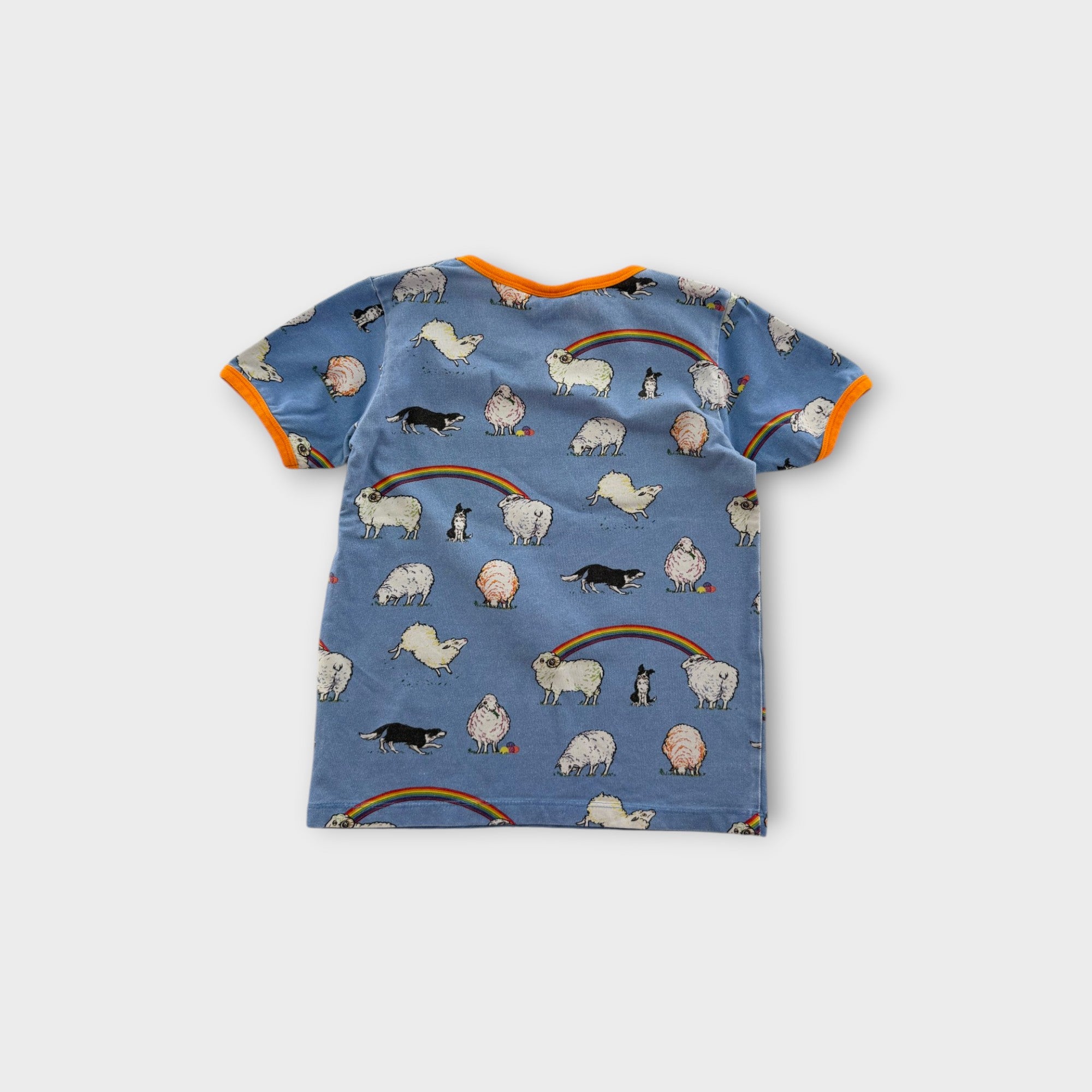 Coddi & Womple Sheep & Sheepdogs Ringer T-Shirt, Size 7