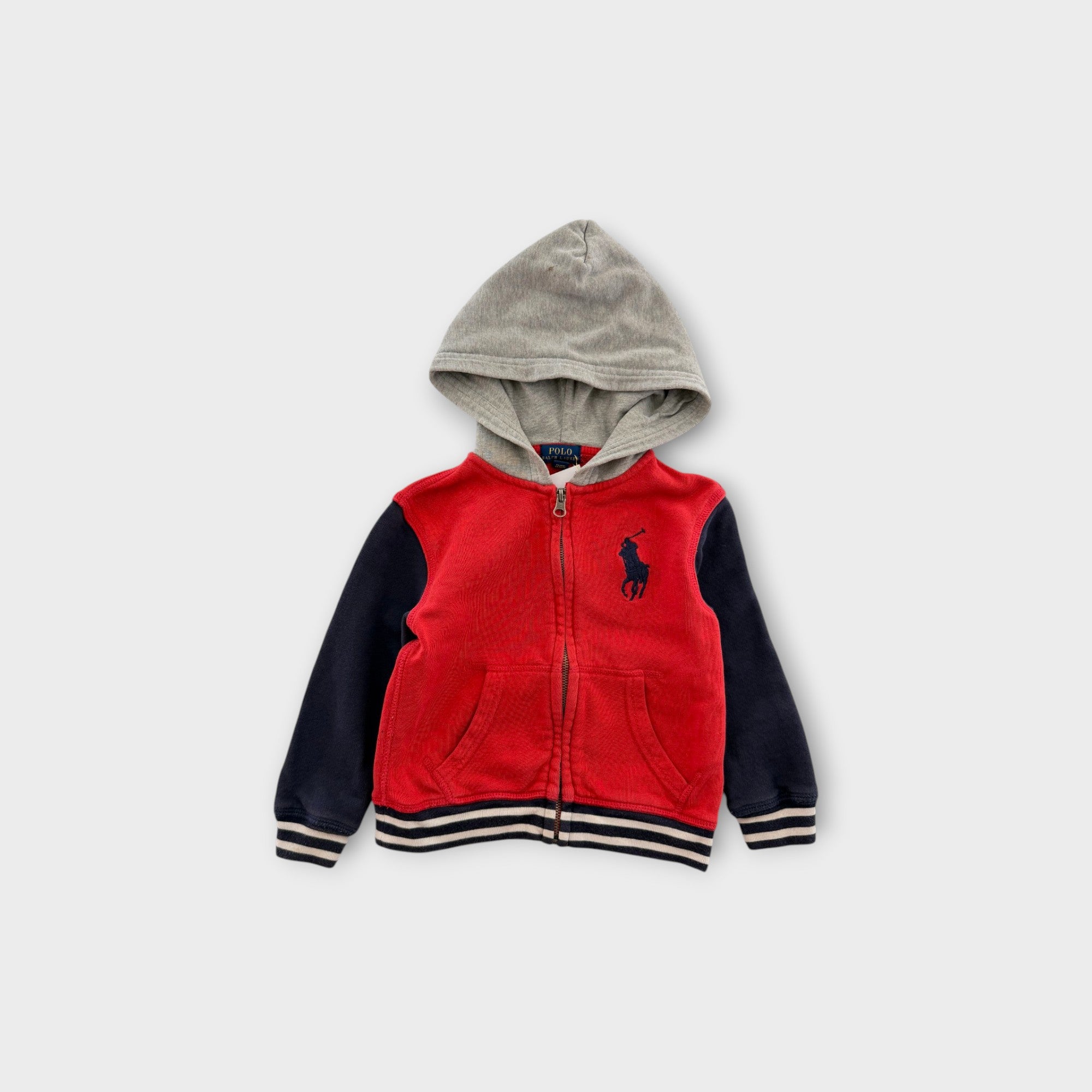RL Colour-Block Zip-Through Hoodie, Size 3