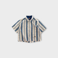 TH Blue & White Striped Shirt, Size 8